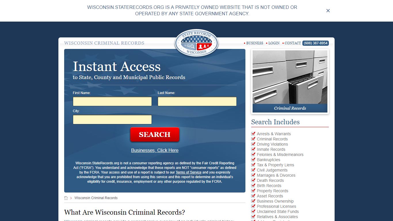 Wisconsin Criminal Records | StateRecords.org
